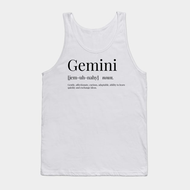 Gemini Definition Tank Top by definingprints